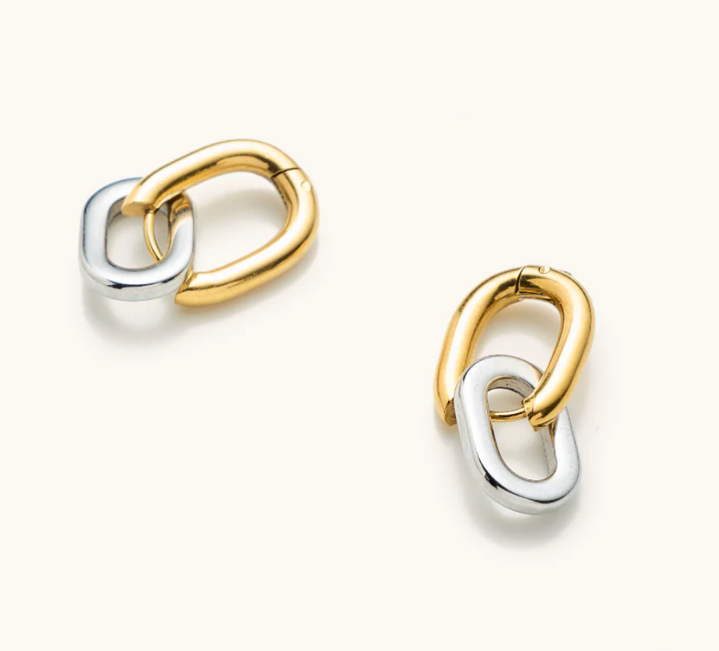 Nikki Smith Mixed Metal Link Hoops