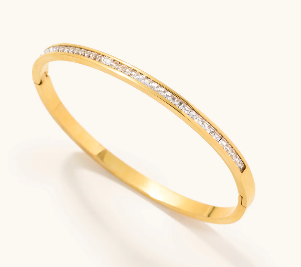 Nikki Smith Crystal Gold Bangle Bracelet