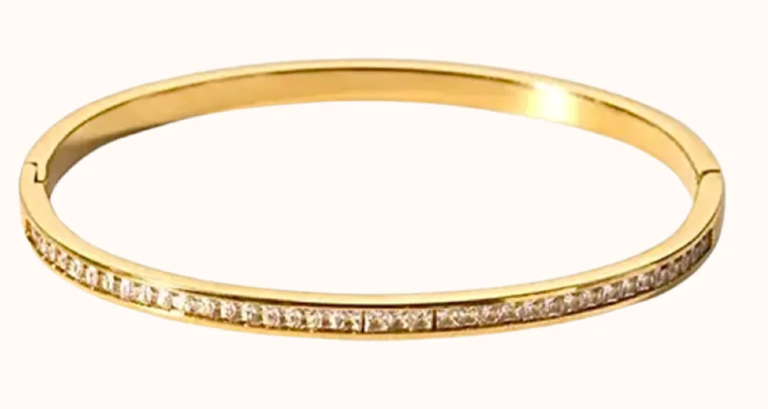Nikki Smith Crystal Gold Bangle Bracelet