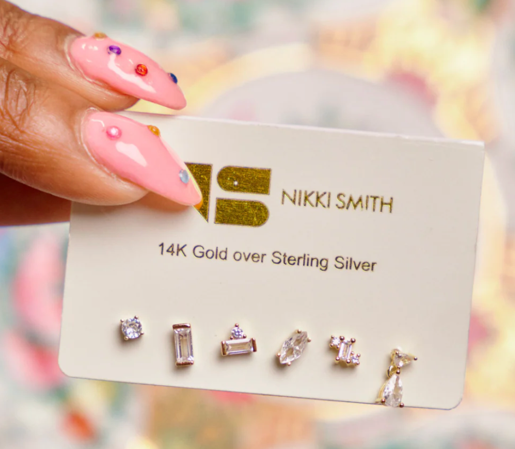 Nikki Smith Crystal Stud Earrings Pack