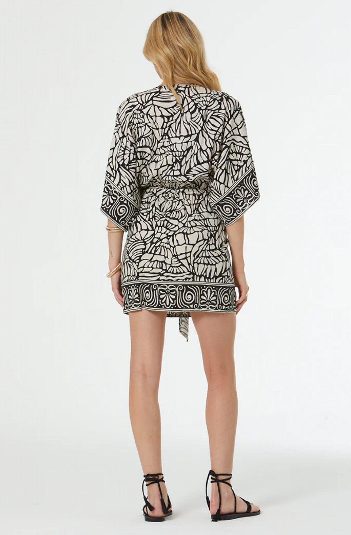 Young Fabulous &amp; Broke Willa Wrap Dress - Black Shell Print