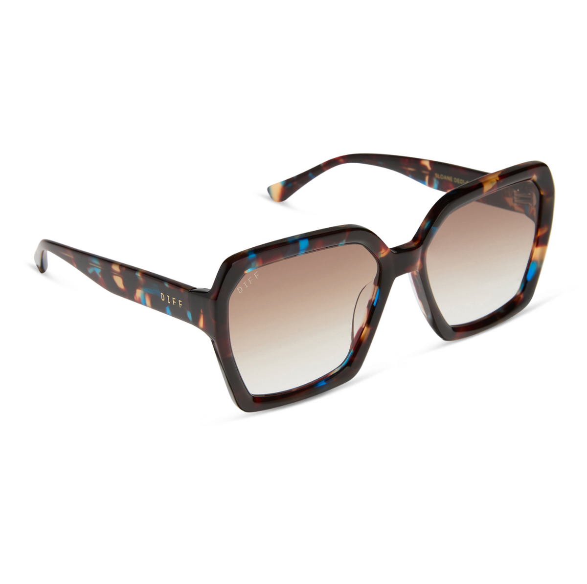 DIFF Eyewear Sloane - Confetti Tortoise + Brown Gradient