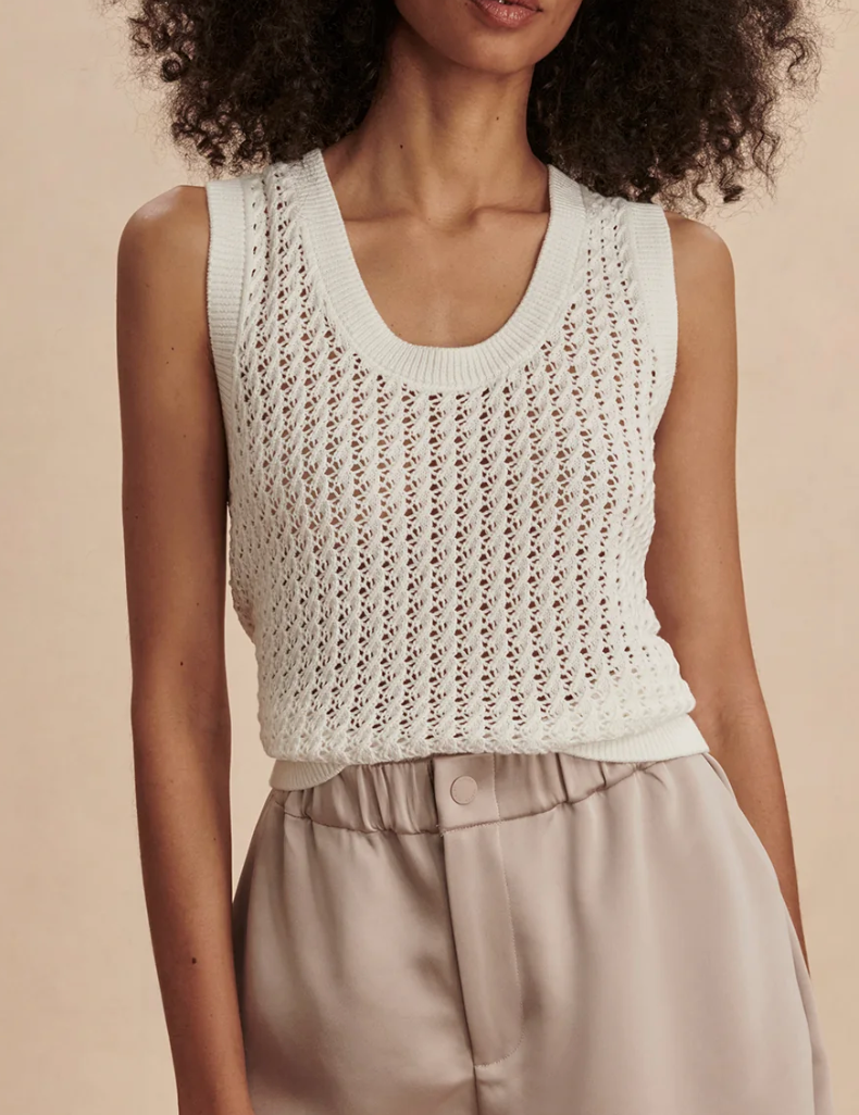 Varley Ferns Open Knit Tank - Snow White