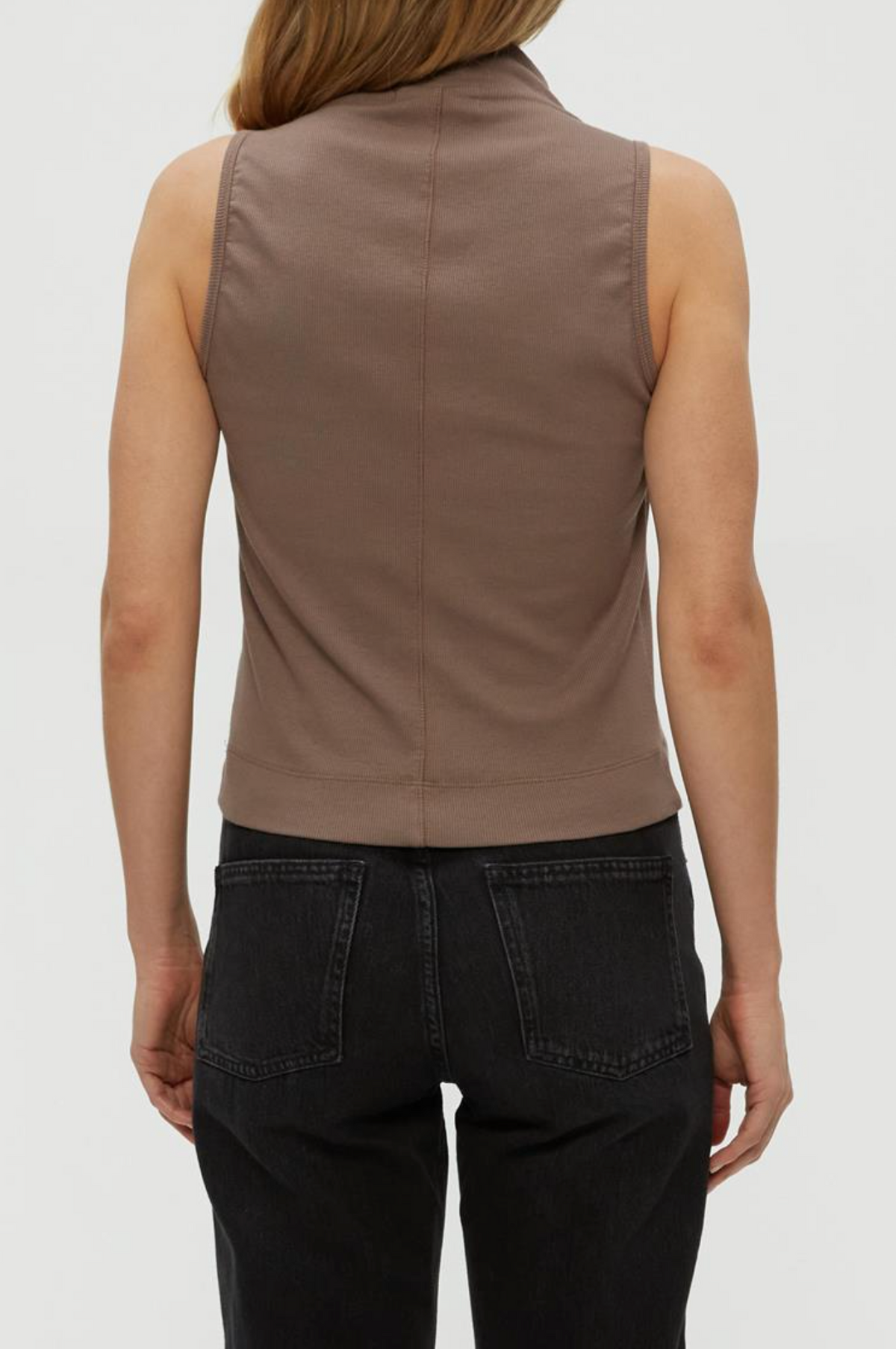 Michael Stars Chiara Drape Neck Tank - Cobblestone