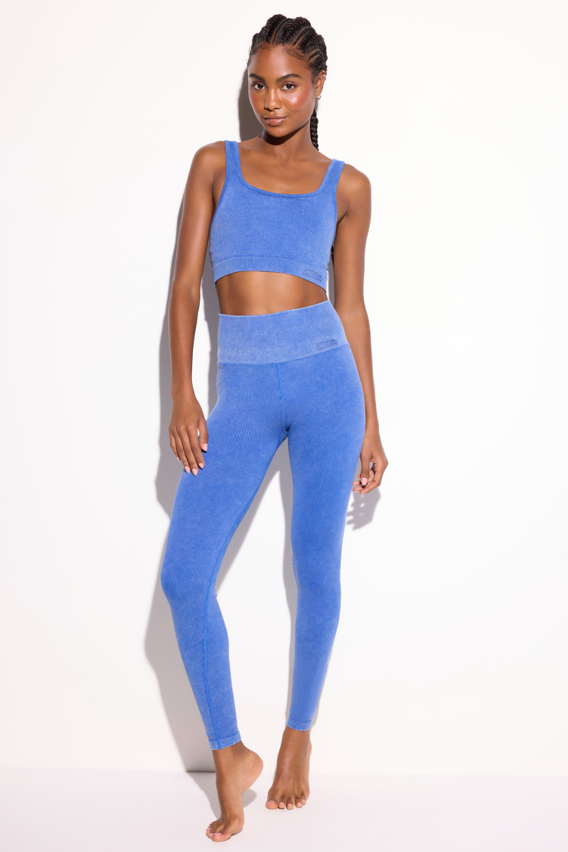 Spiritual Gangster Mineral Wash Love Longline Bra - Electric Blue
