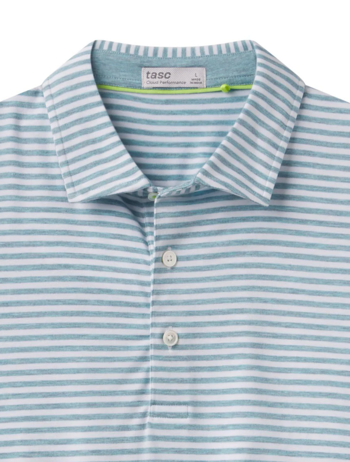Tasc Cloud Polo - Air Stripe - Greyser Heather/ White