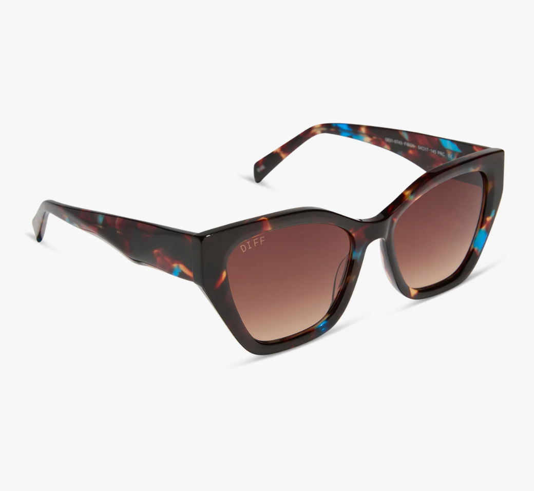 DIFF Eyewear Evie Confetti Tortoise + Brown Gradient