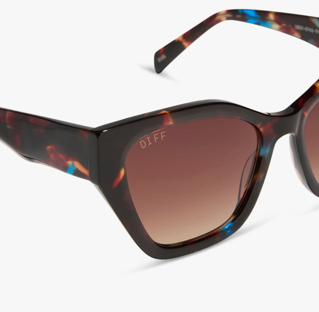 DIFF Eyewear Evie Confetti Tortoise + Brown Gradient