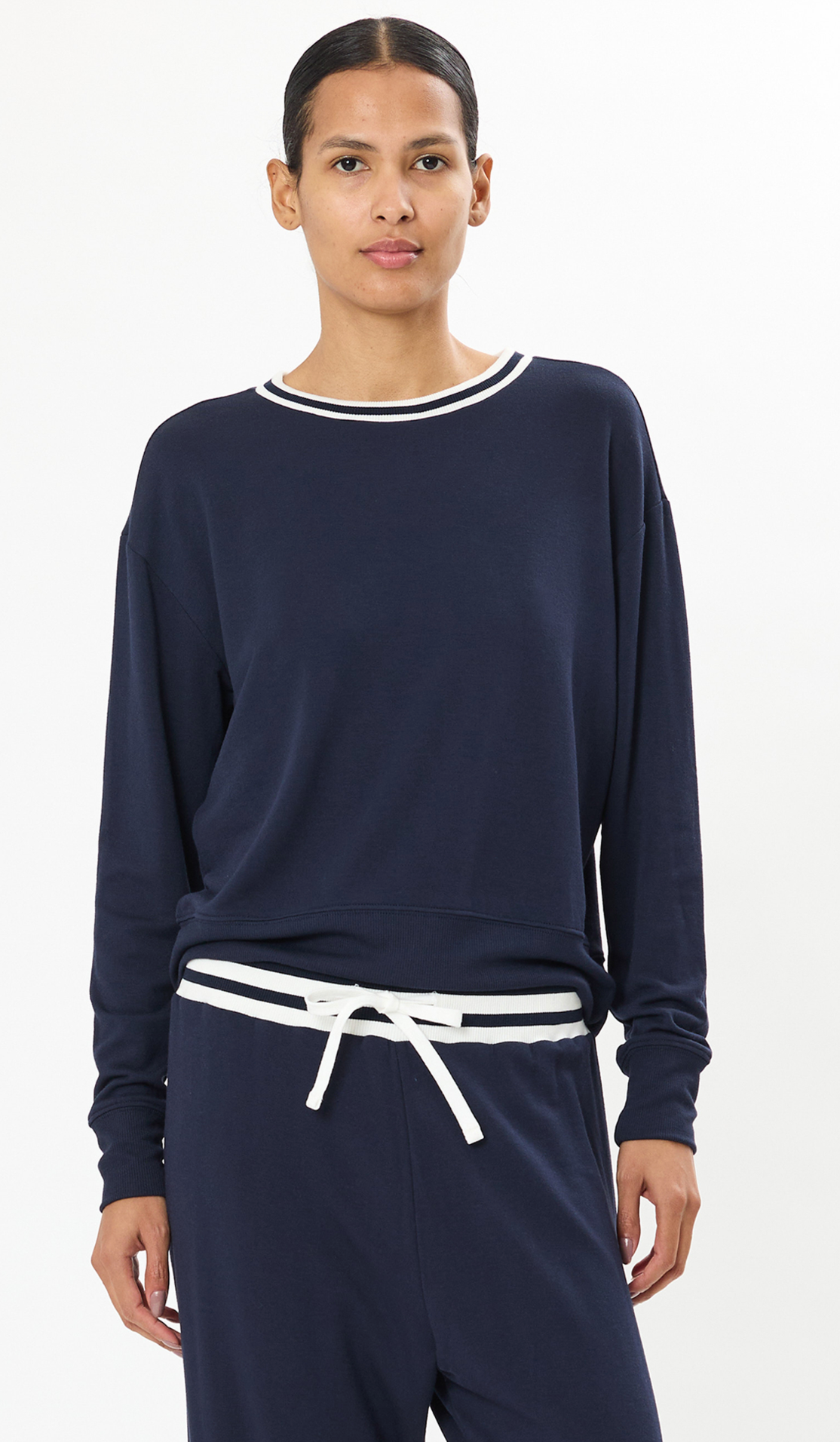 Splits 59 Sonja Fleece Sweatshirt w/ Stripe - Indigo