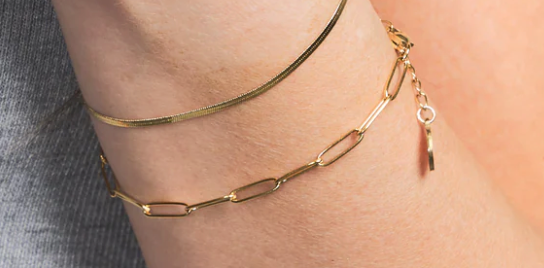 Nikki Smith Micro Gold Herringbone Bracelet