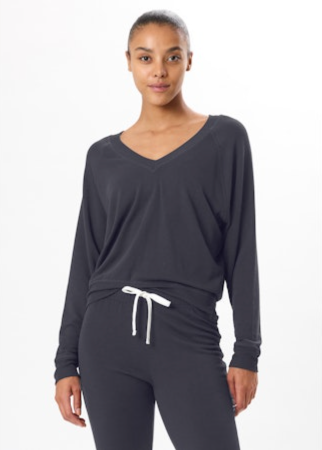 Splits 59 Bennie Fleece V-Neck Sweatshirt - Graphite