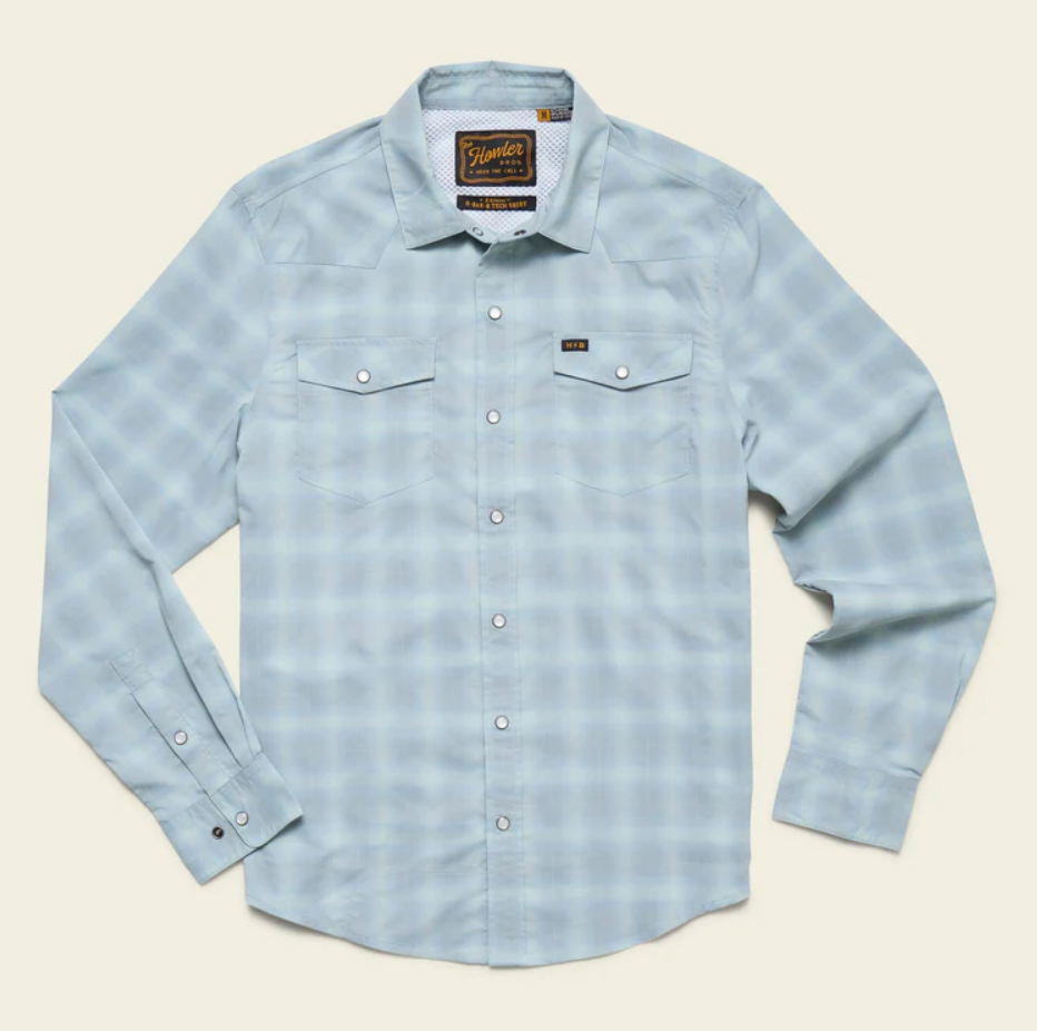 Howler Bros H Bar B Tech Longsleeve - Kent Plaid Iron Blue