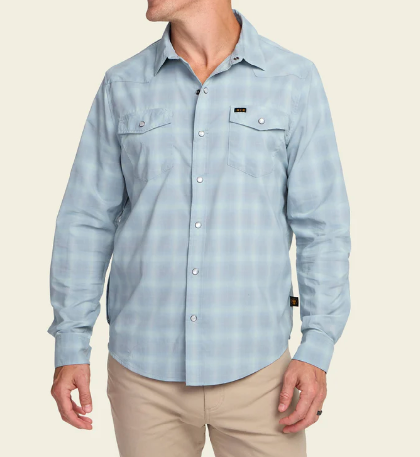Howler Bros H Bar B Tech Longsleeve - Kent Plaid Iron Blue