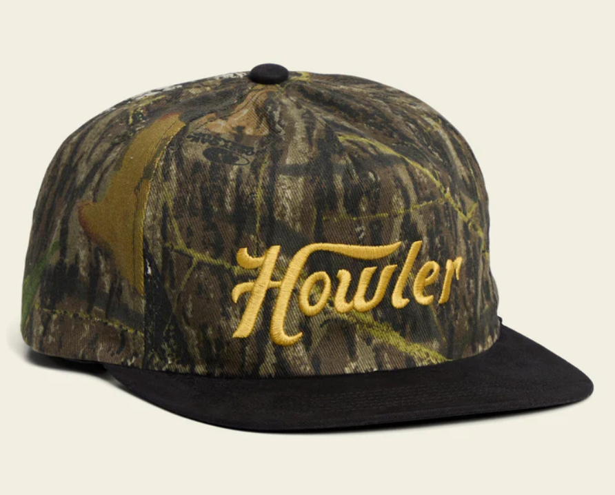 Howler Bros Unstructured Snapback Hats - Howler Script/Mossy Oak