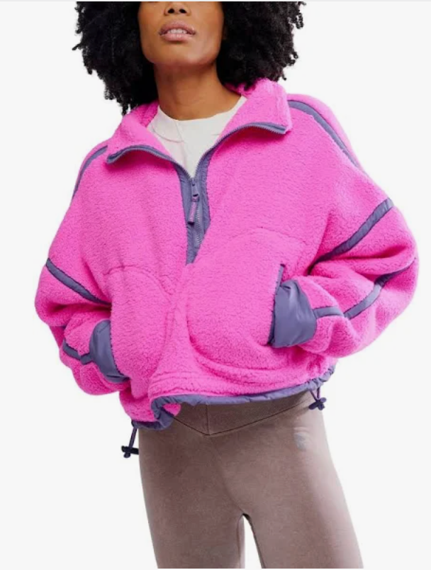 Free People Mountain High 1/2 Zip Fleece - Fuchsia Flirt