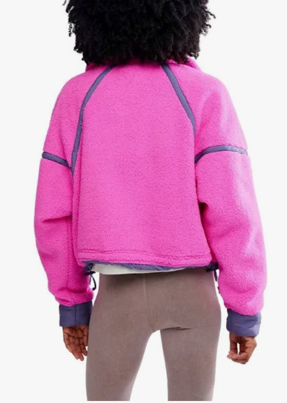 Free People Mountain High 1/2 Zip Fleece - Fuchsia Flirt