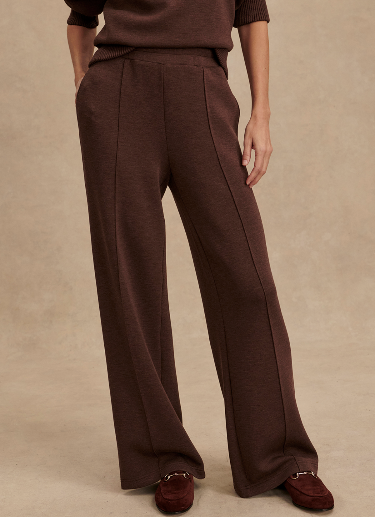 Varley The Wide Leg Pant 28&quot; - Coffee Bean Marl