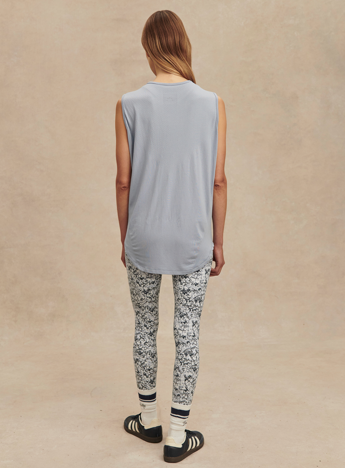Varley Nolan Seamless Longline Tank - Blue Blizzard