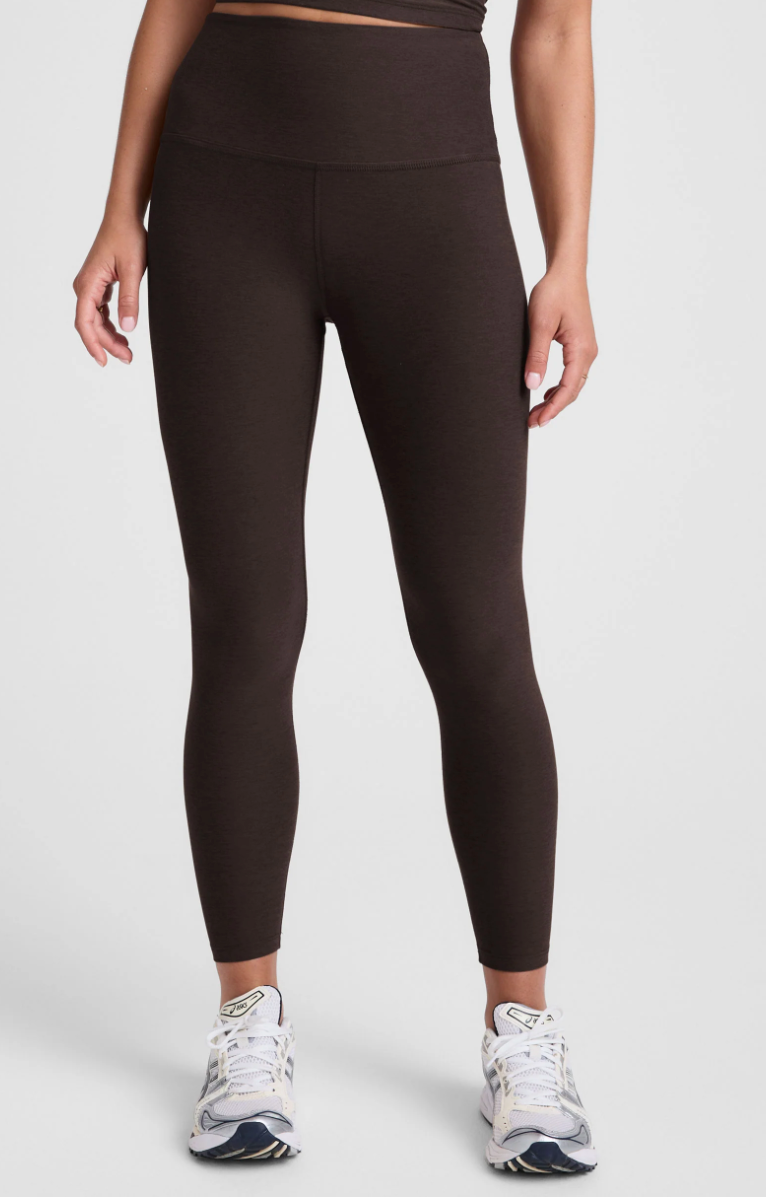 Beyond Yoga Spacedye Caught in Midi High Waist Legging - Dark Chocolate Heather