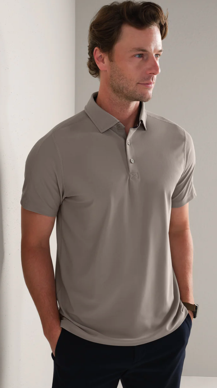 Rhone Apparel Regatta Pique Polo - Foggy Taupe