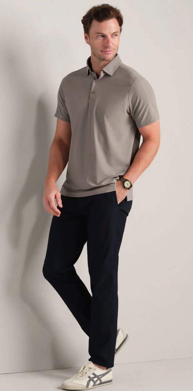 Rhone Apparel Regatta Pique Polo - Foggy Taupe