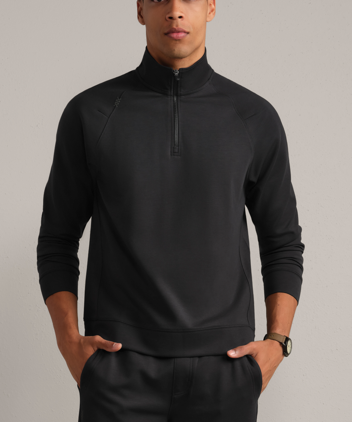 Rhone Apparel DreamState 1/4 Zip - Pure Black