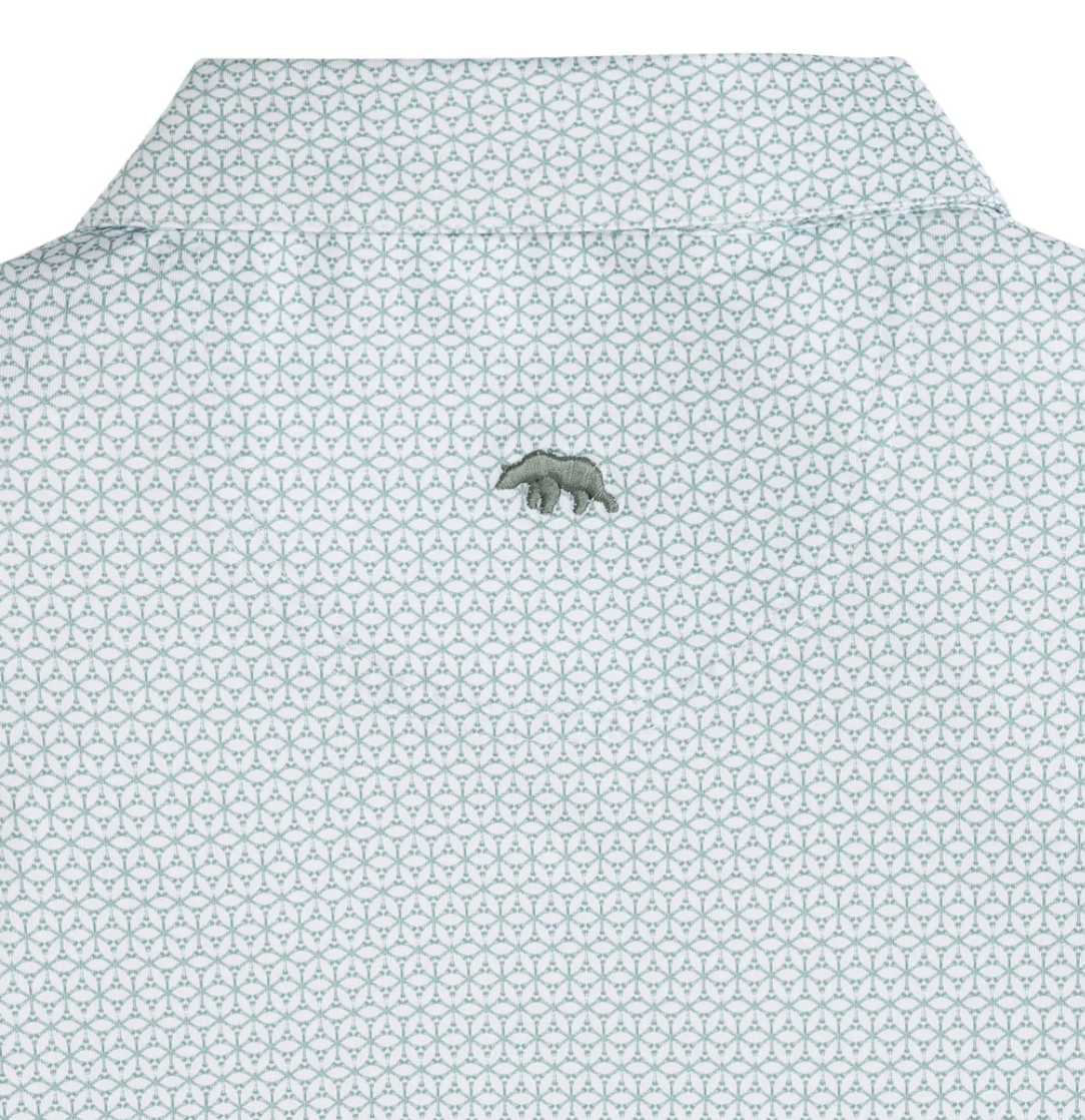 Onward Reserve Out of Office Printed Performance Polo - Mallard Green