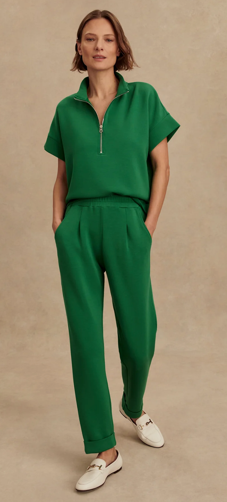 Varley Ritchie Short Sleeve Sweat - Verdant Green