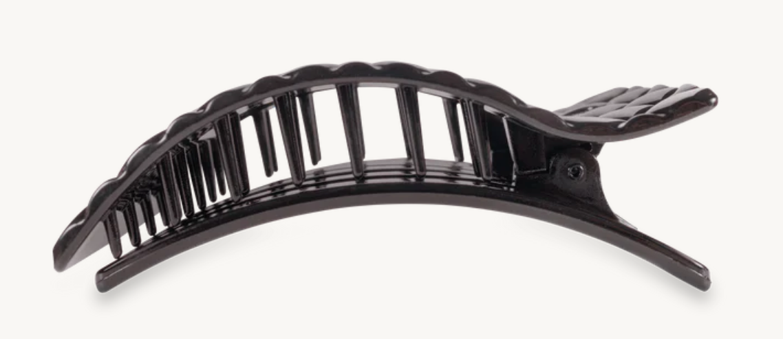 Teleties Flat Rectangle Clip - Jet Black Quilted