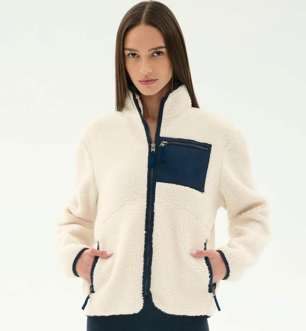 Splits 59 Harris Sherpa Jacket - Creme/Indigo