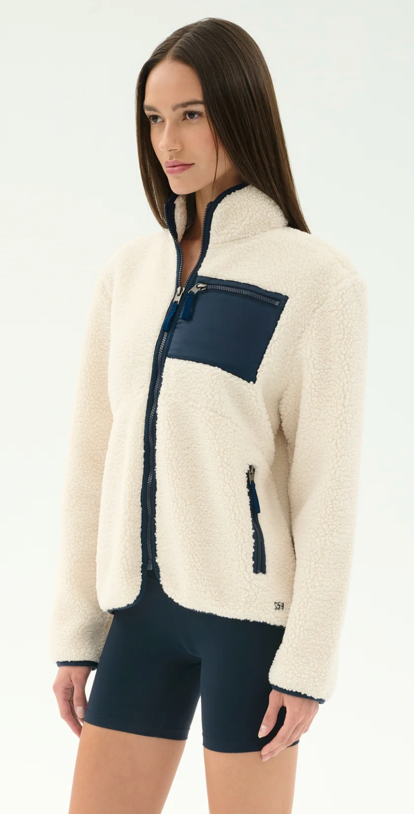 Splits 59 Harris Sherpa Jacket - Creme/Indigo