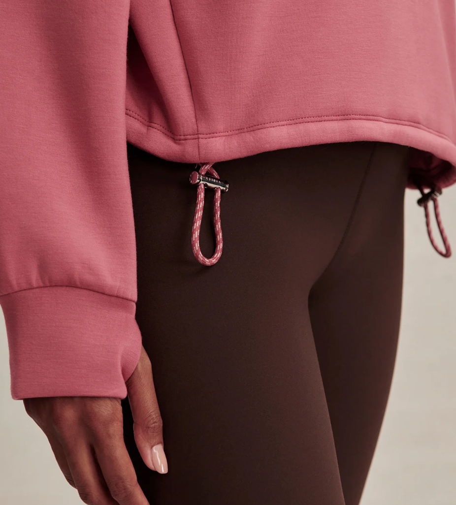 Varley Sian Cropped Half Zip Sweat - Mauvewood