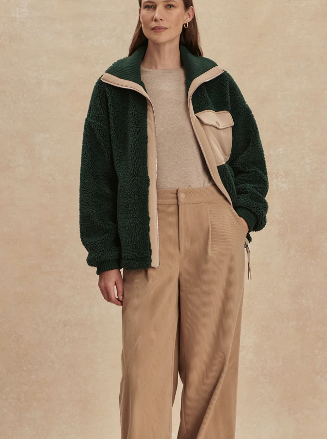 Varley Lowell Sherpa Jacket - Pine Grove