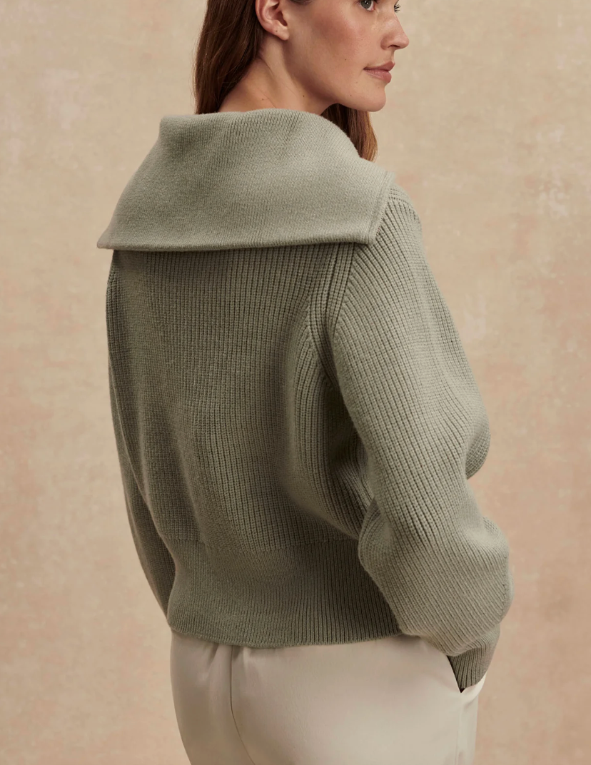 Varley Maura Half Zip Knit - Agate Grey