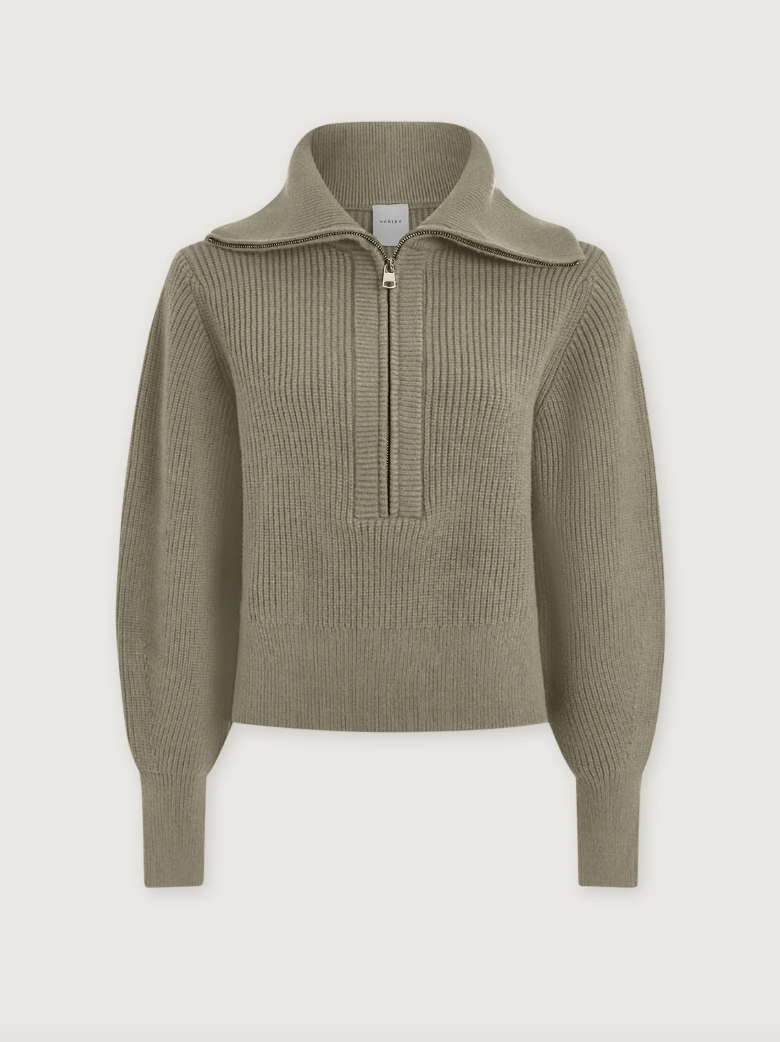 Varley Maura Half Zip Knit - Agate Grey