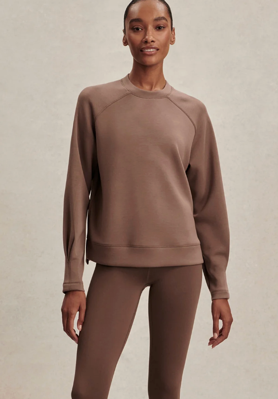 Varley Zosia Crew Neck Midlayer - Coffee Quartz