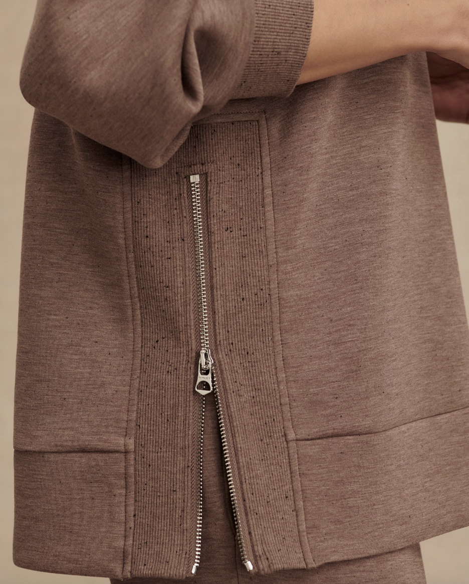 Varley Nicole Boyfriend Sweat - Deep Taupe Marl Fleck