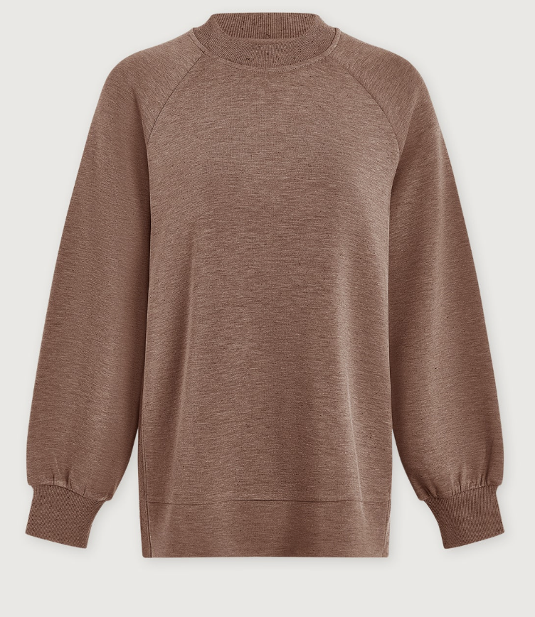 Varley Nicole Boyfriend Sweat - Deep Taupe Marl Fleck