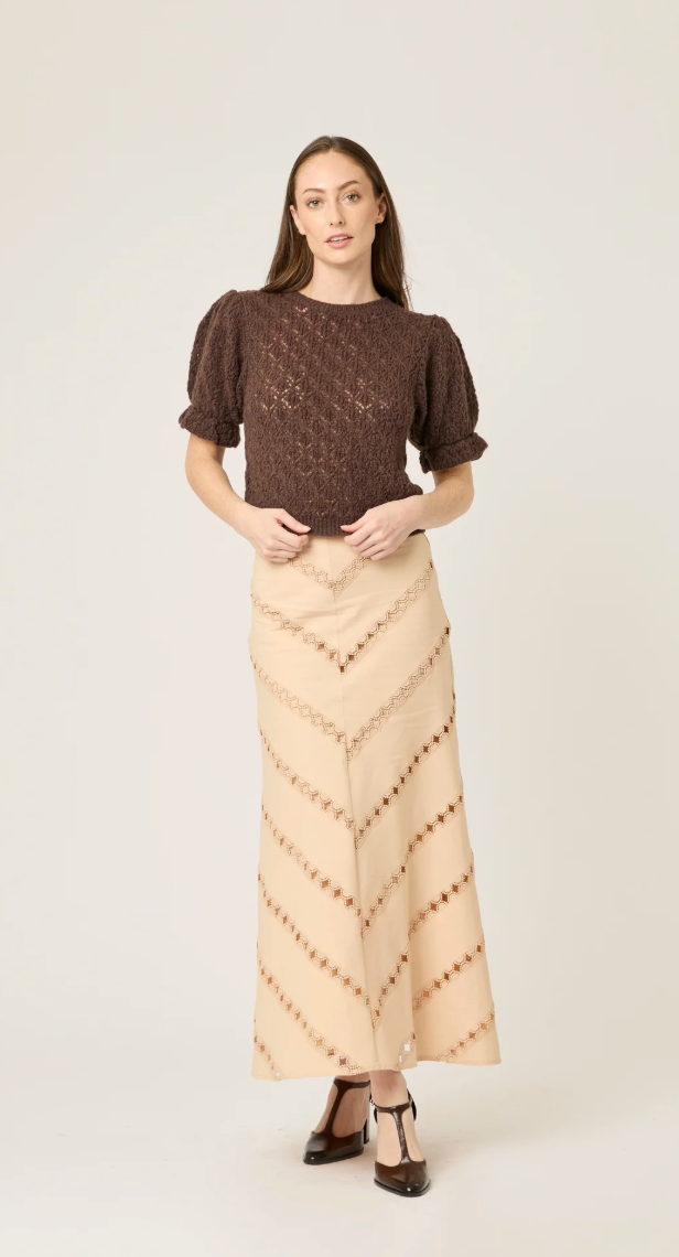 BTB Los Angeles Mel SS Sweater - Chocolate