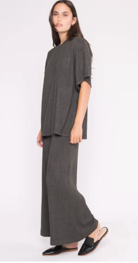 Ripley Rader Sweater Knit Wide Leg Pant - Charcoal