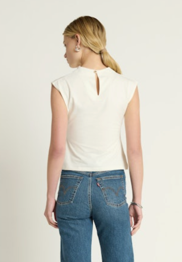 Nation Ltd. Lulu Mock Neck Top - Porcelain