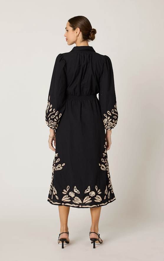 Cleobella Elyse Midi Dress - Black/Ivory