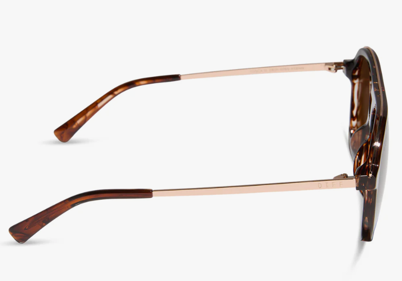 DIFF Eyewear Tosca iii Polarized Sunglasses - Sequoia Tortoise + Brown