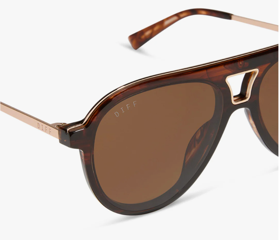 DIFF Eyewear Tosca iii Polarized Sunglasses - Sequoia Tortoise + Brown