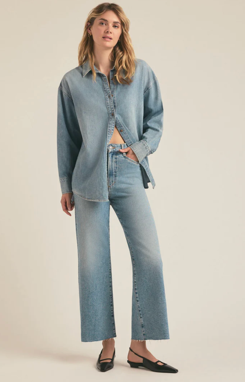 Favorite Daughter The Mischa Super High Rise Wide Leg Ankle - Monterey