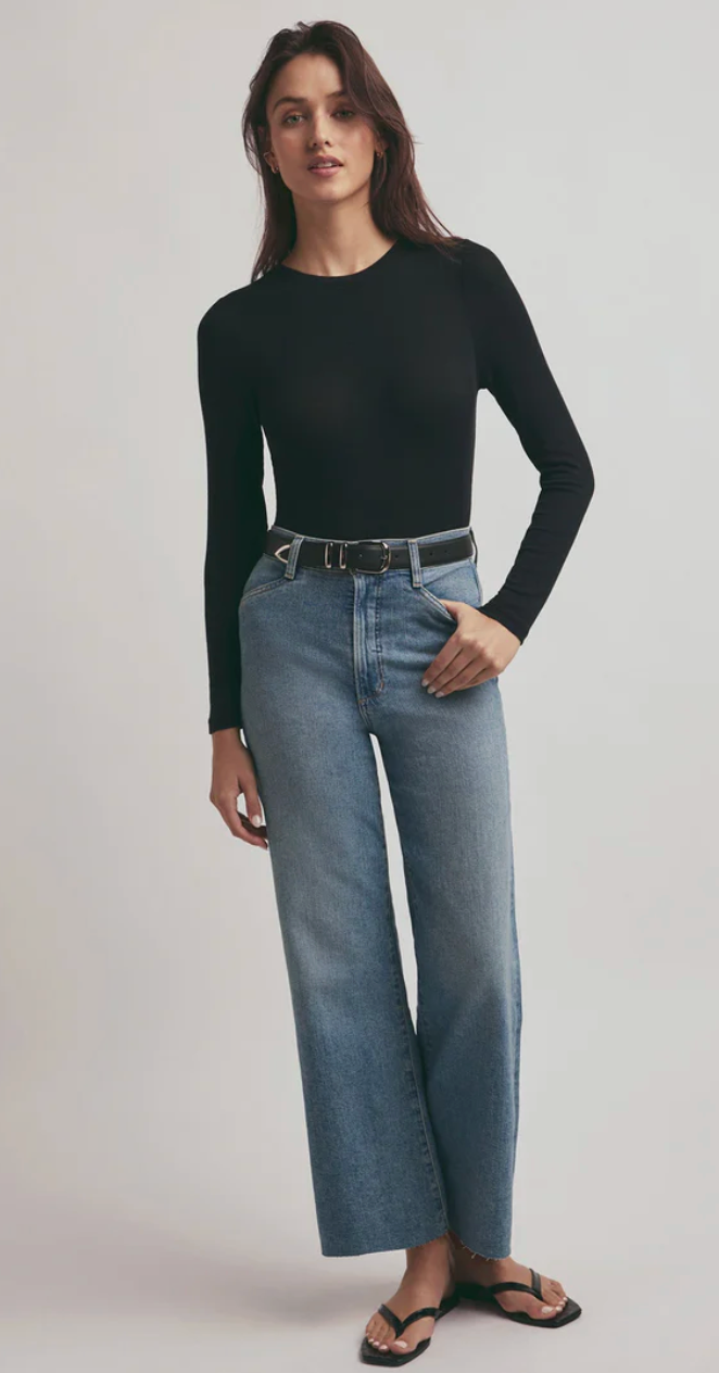 Favorite Daughter The Mischa Super High Rise Wide Leg Ankle - Monterey