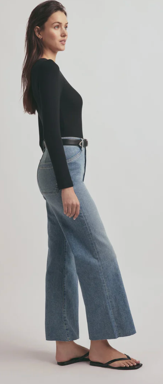 Favorite Daughter The Mischa Super High Rise Wide Leg Ankle - Monterey
