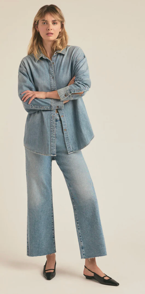 Favorite Daughter The Mischa Super High Rise Wide Leg Ankle - Monterey