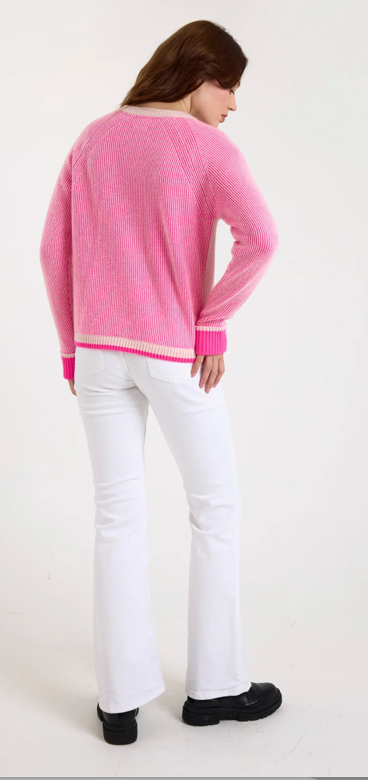 Brodie Isla Plaited Crew - Tomato/Bubblegum
