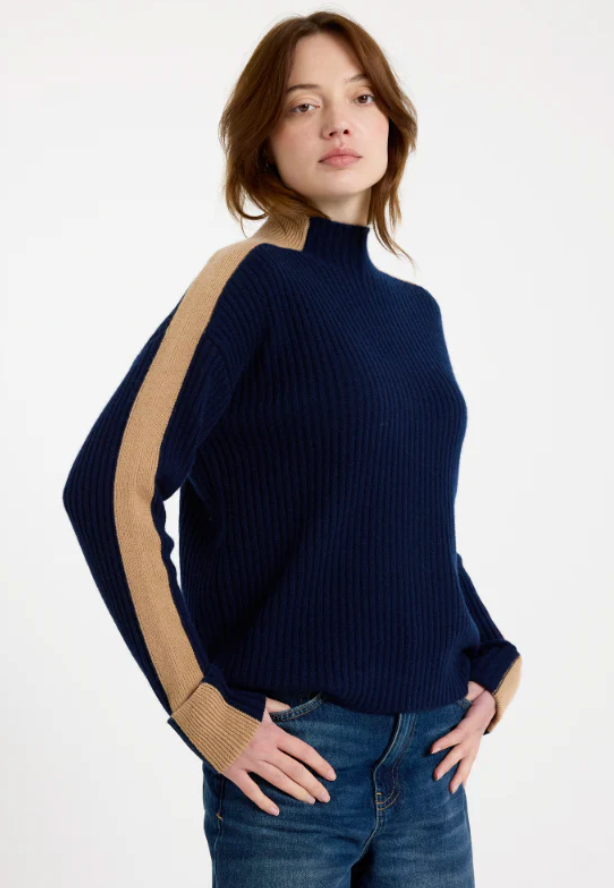 Brodie Chamonix Mock Neck - Navy